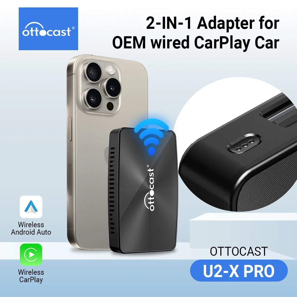 U2 X PRO Wireless CarPlay Android Auto 2 in 1 Adapter Apple Car Play A ...