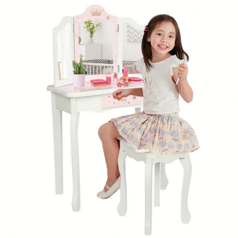 Girls Pretend Play Makeup Vanity Table Set Par Masters