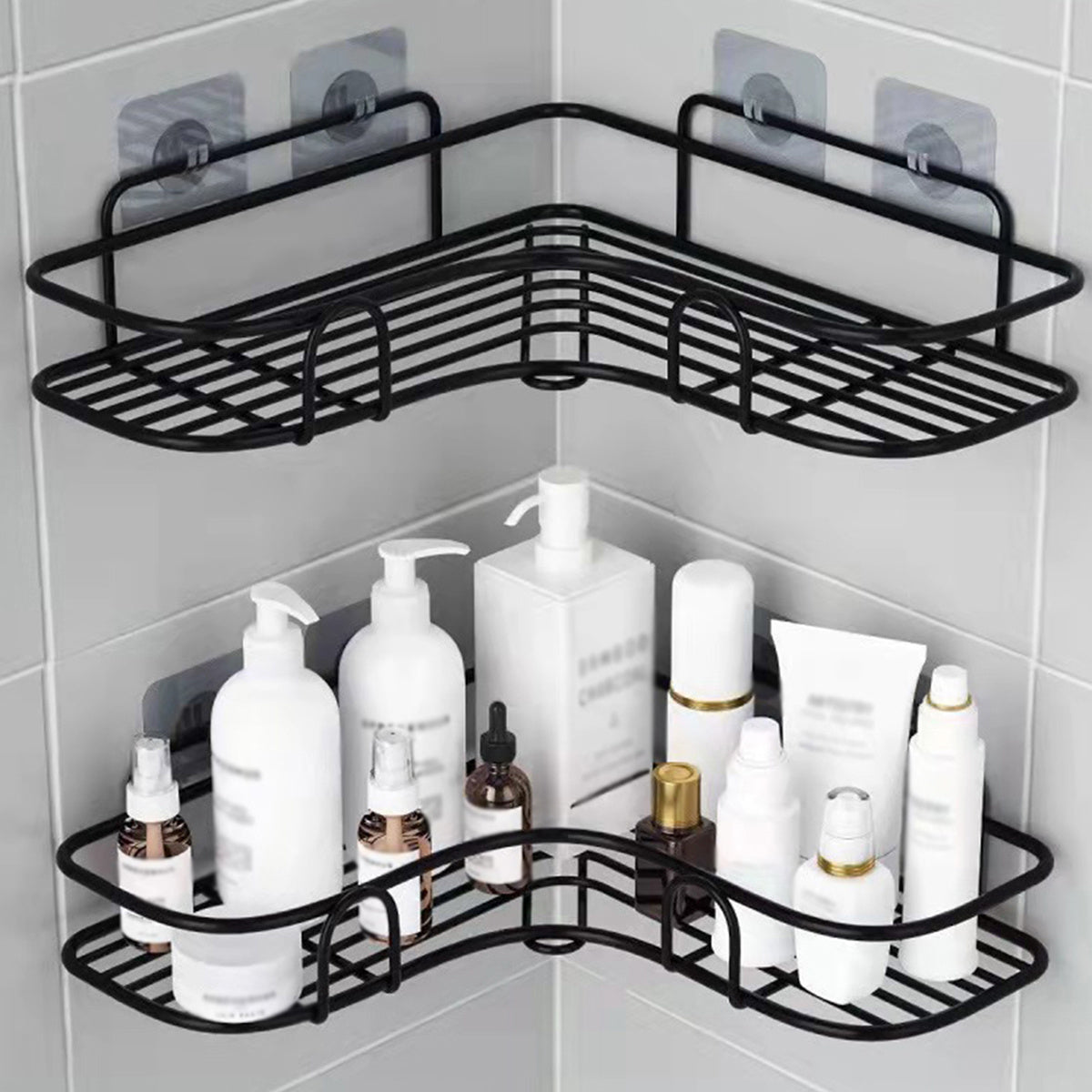1pc Bathroom Suction Cup Wall Mounted Storage Shelf, Triangular Kitchen Storage  Rack, Punch-free Waterproof