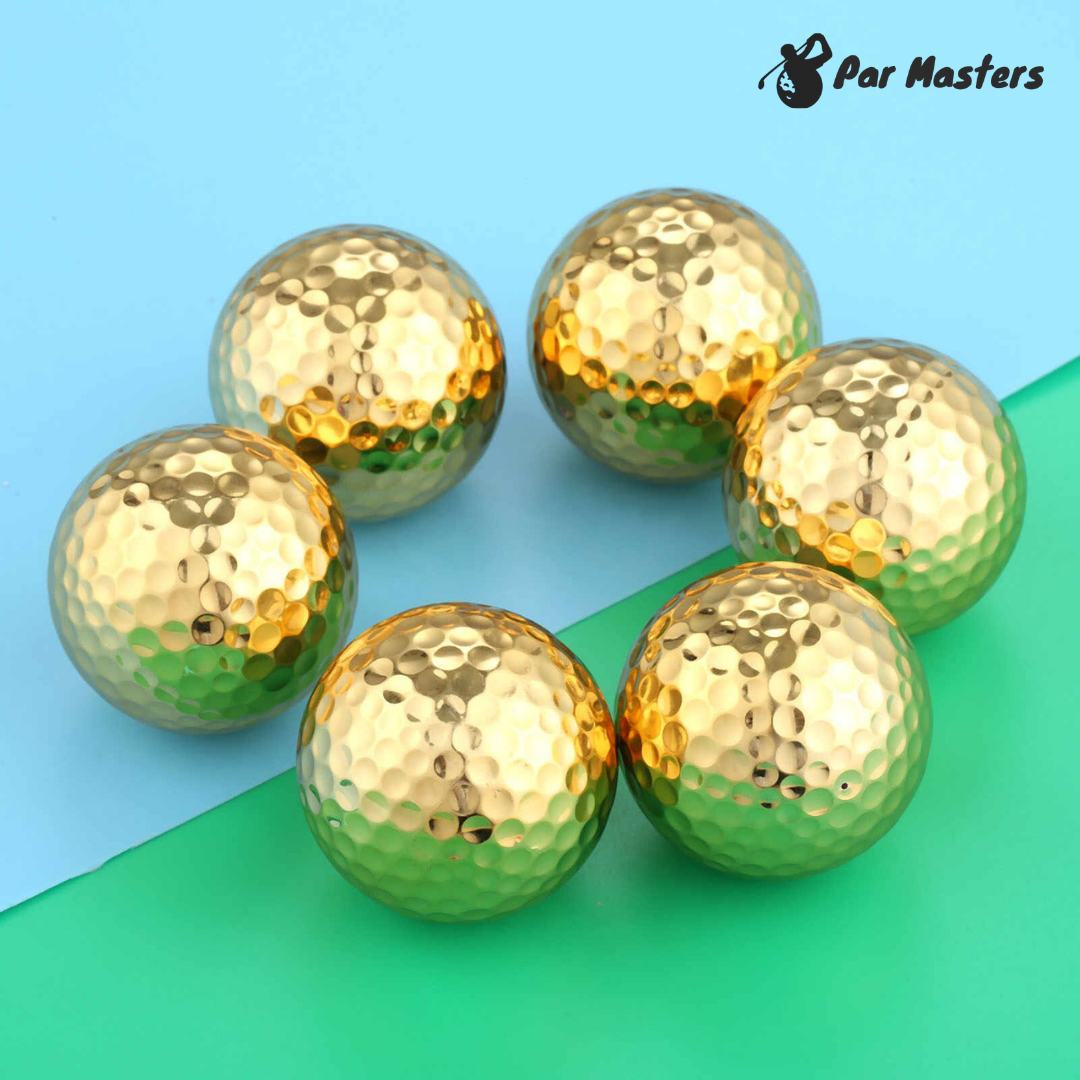 24K Gold Golf Balls 6 Pack Par Masters