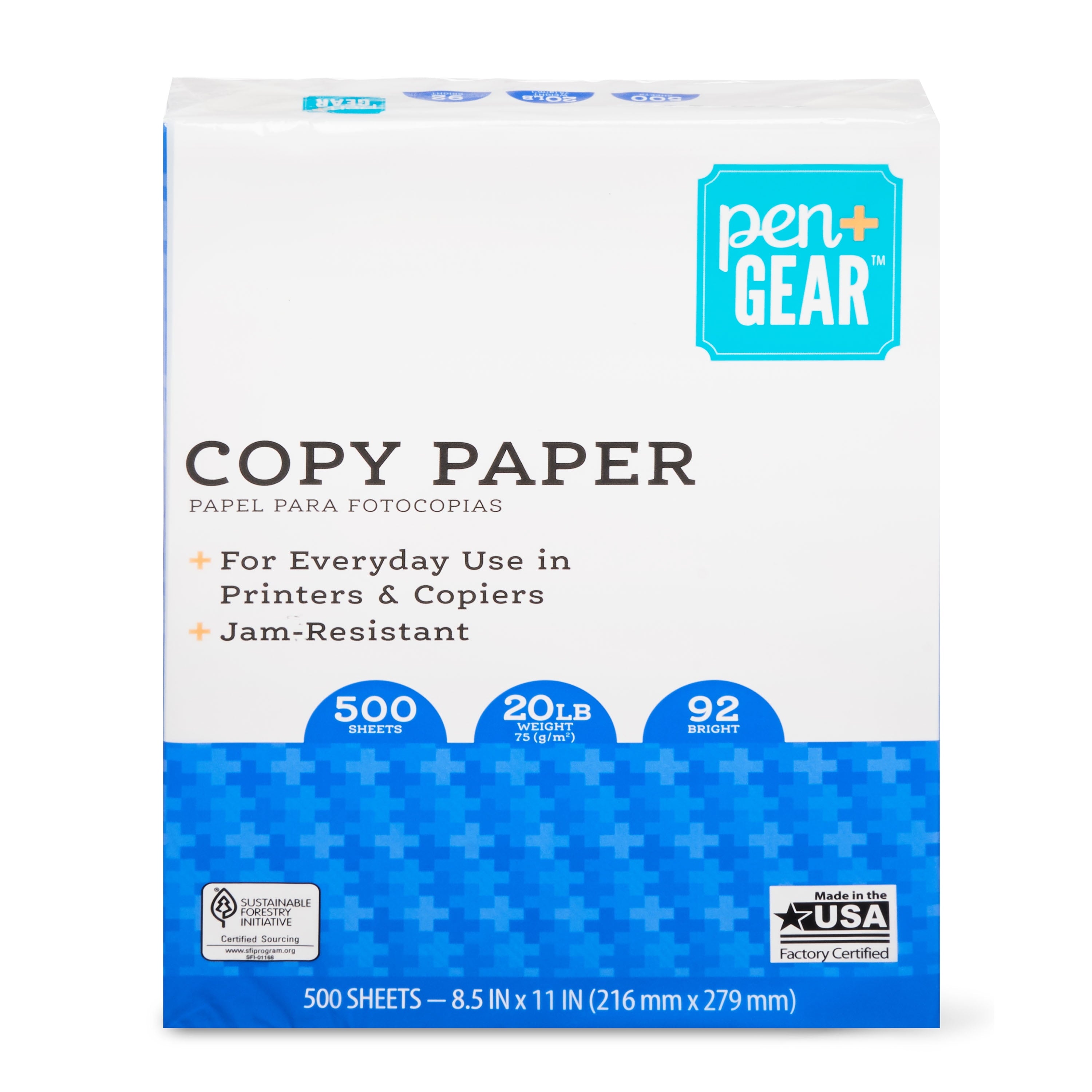 Pen+Gear Copy Paper, 8.5 x 11, 92 Bright, White, 20 lb., 1 Ream