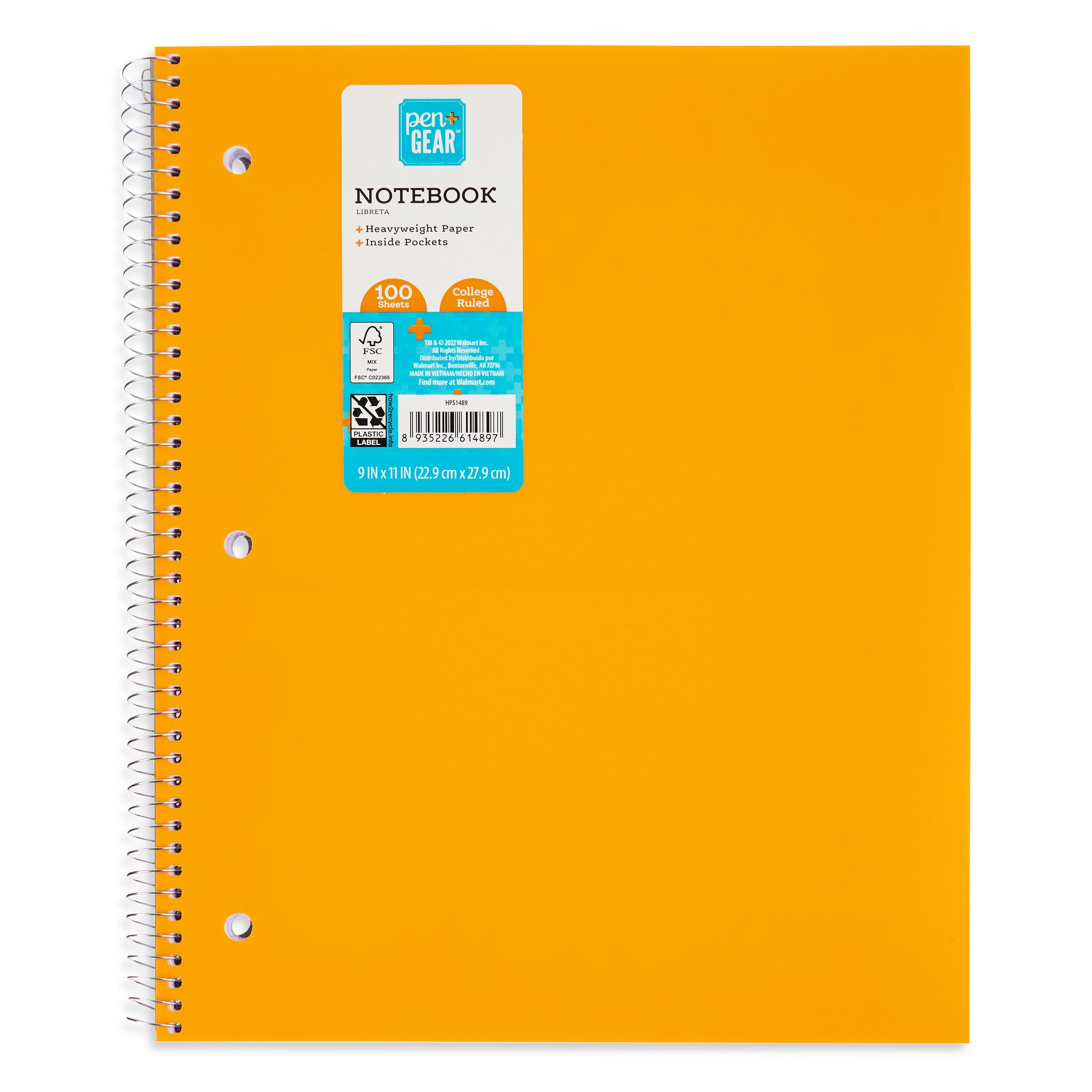 pen+gear notebook Pen+Gear Poly 1-Subject Notebook, College Ruled, 100 Heavyweight Sheet –  Par-Masters