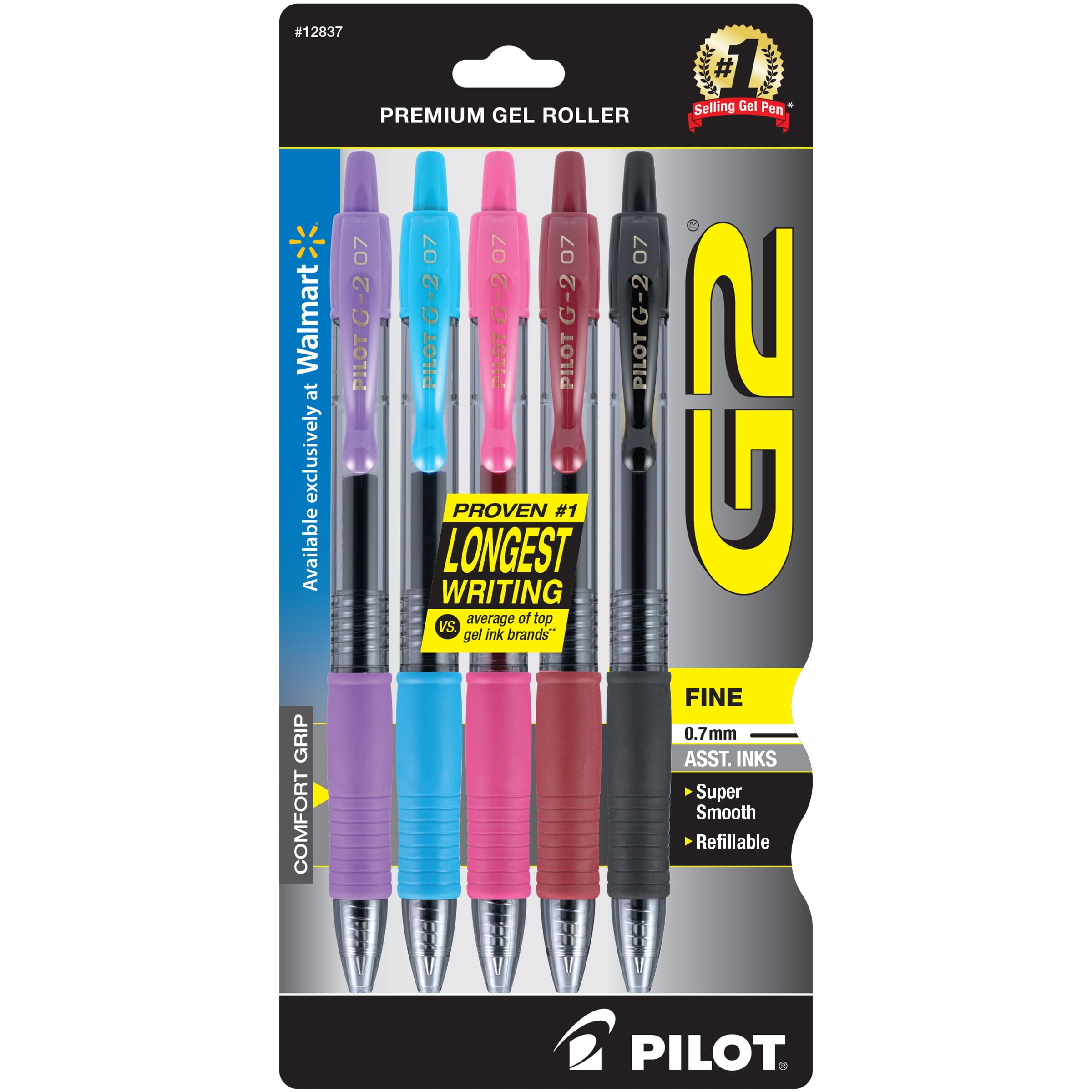 Pilot Precise V5 RT Pens, Extra Fine Point, Rolling Ball, Black Ink, 2 Pk,  17510766 