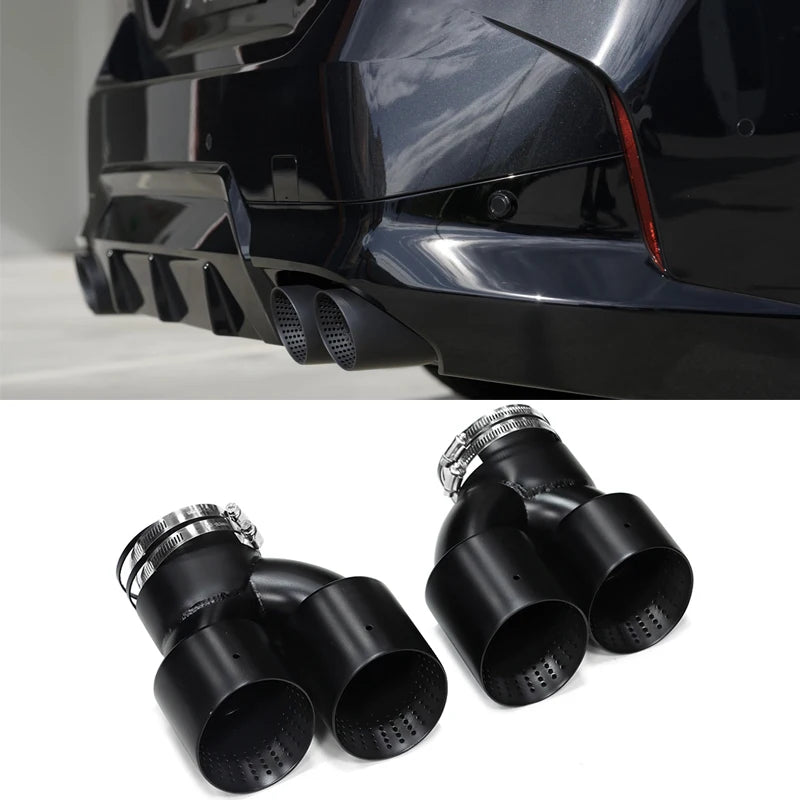 Quad Car Exhaust Tip For BMW G42 M240i 2021 2022 2023 Dual M Performan