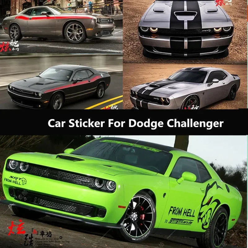 Car Sticker For Dodge Challenger Exterior Decoration Hood Door Body Mo ...