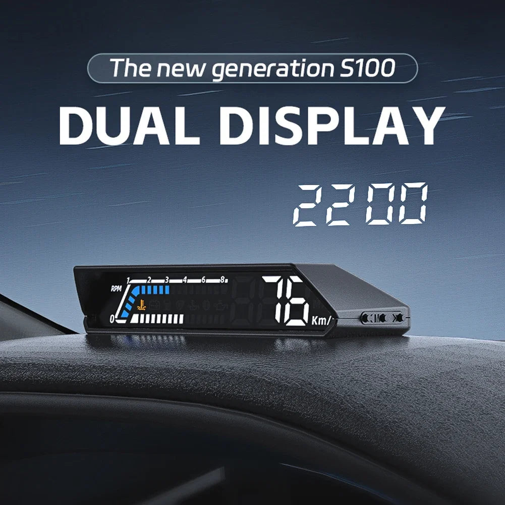 S100 Auto HUD OBD2 Head Up Display Car Speed Windshield Projector Fuel ...