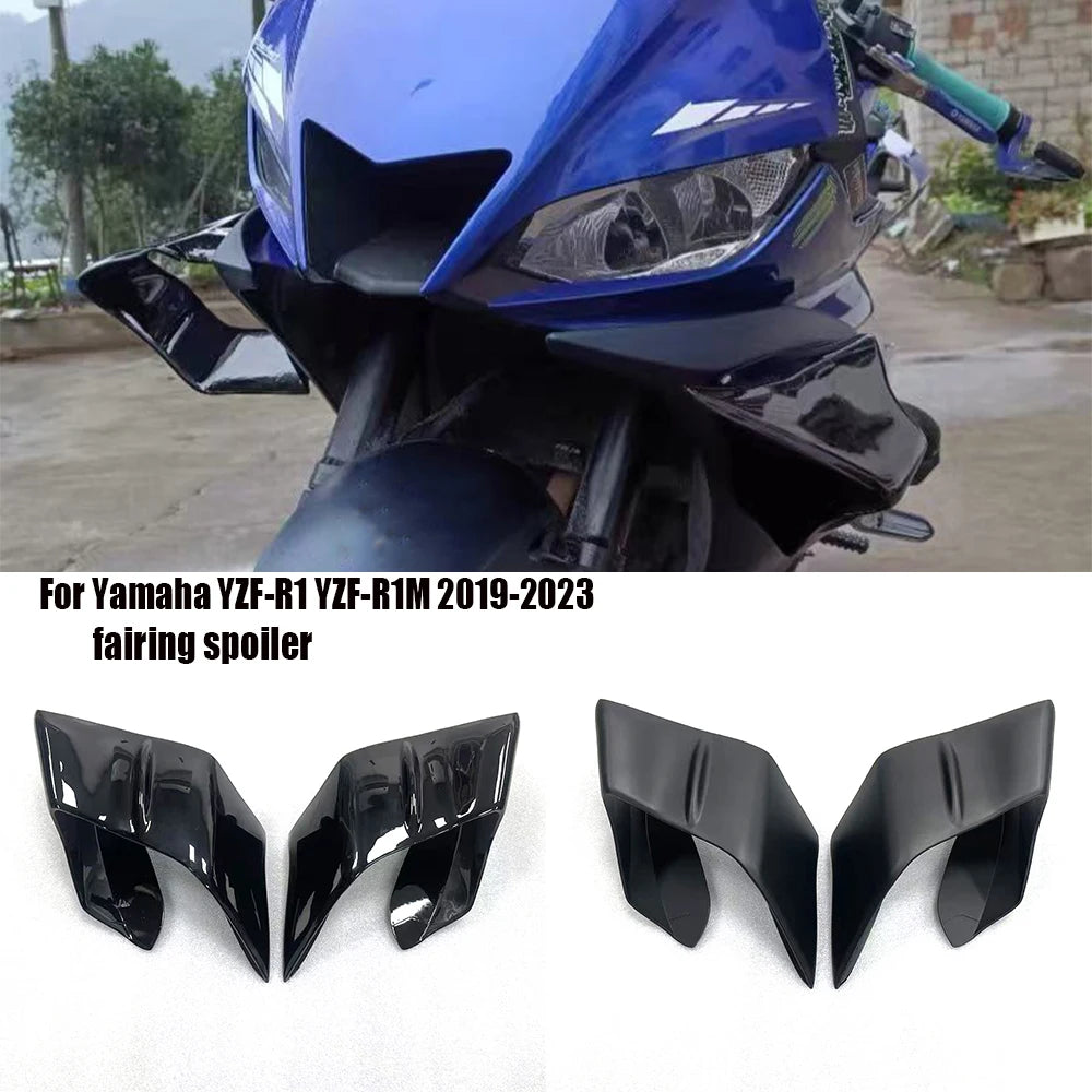 For Yamaha R1 R1M 2015-2023 Wings Front Fairing Downforce Moto Fixed w ...