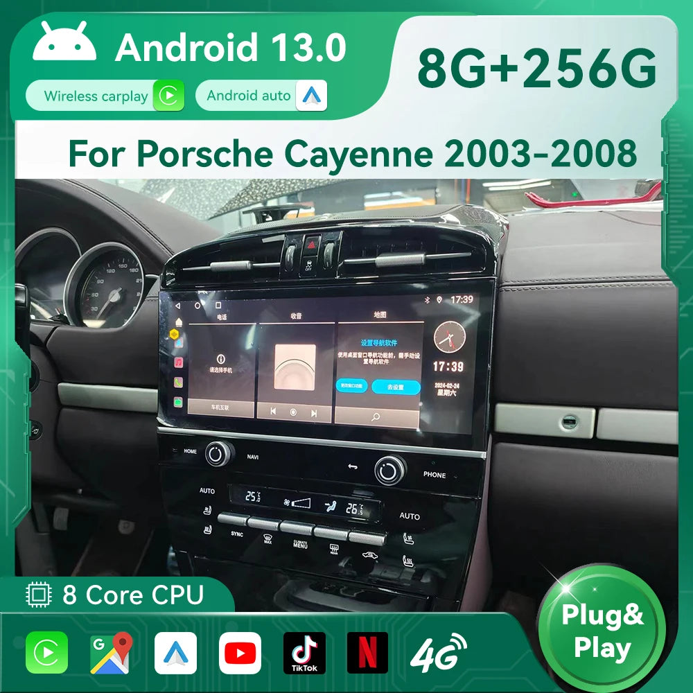 Car Par Short Notes 12.3 Inch For Porsche Cayenne 2003-2008 Intelligent System Android Car ...
