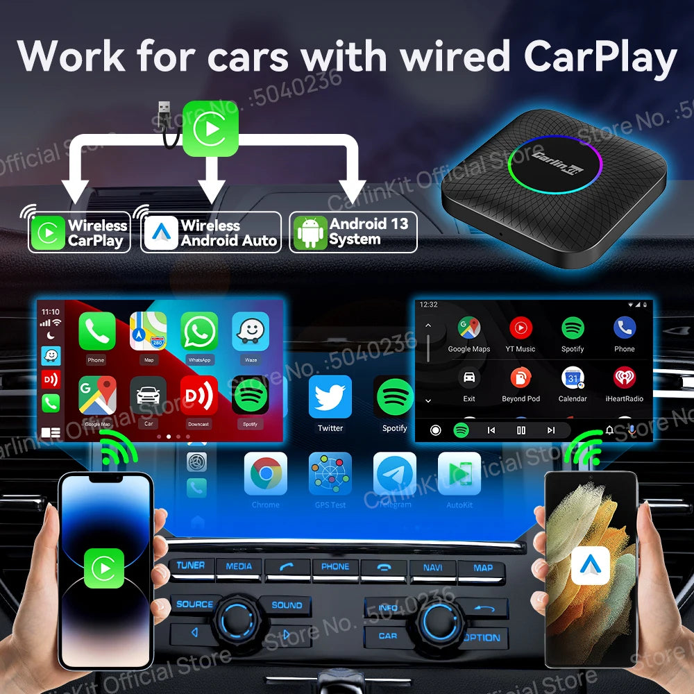 CarPlay AI BOX Android GPS付 CarPlayナビをAndroidシステムに 4G 64G 