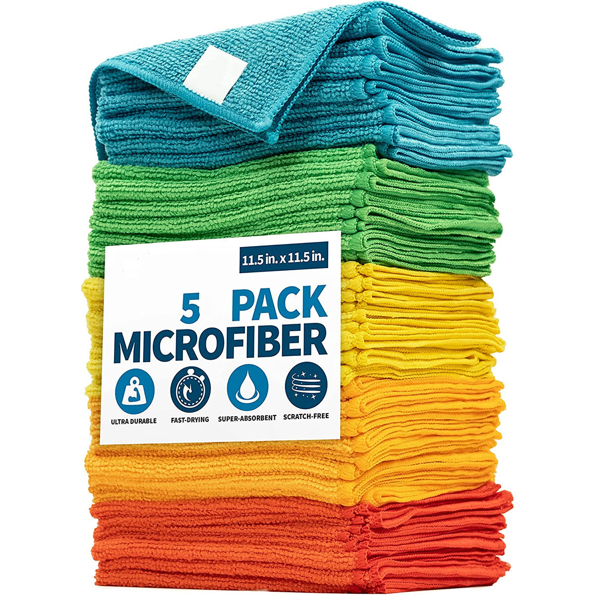 5/10-Pack Soft & Absorbent Kitchen Dish Cloths - Reusable, Machine Washable  Coral Fleece Microfiber Towels for Kitchen, Bathroom, Car & Window