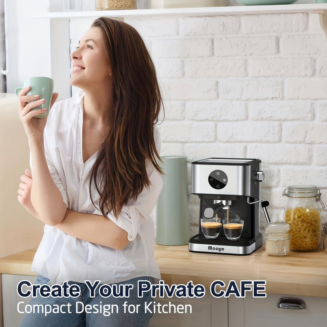 IAGREEA エスプレッソマシン コーヒーマシン IAGREEA Espresso Machine (20-Bar) with Milk Frother, 50oz