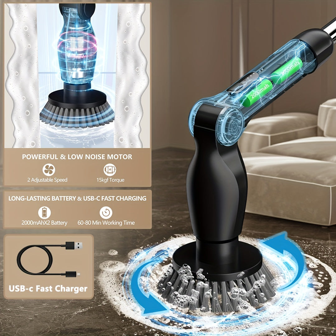 Electric Spin Scrubber,4000mah Power Cordless Cleaning Brush With 50 – Par  Masters