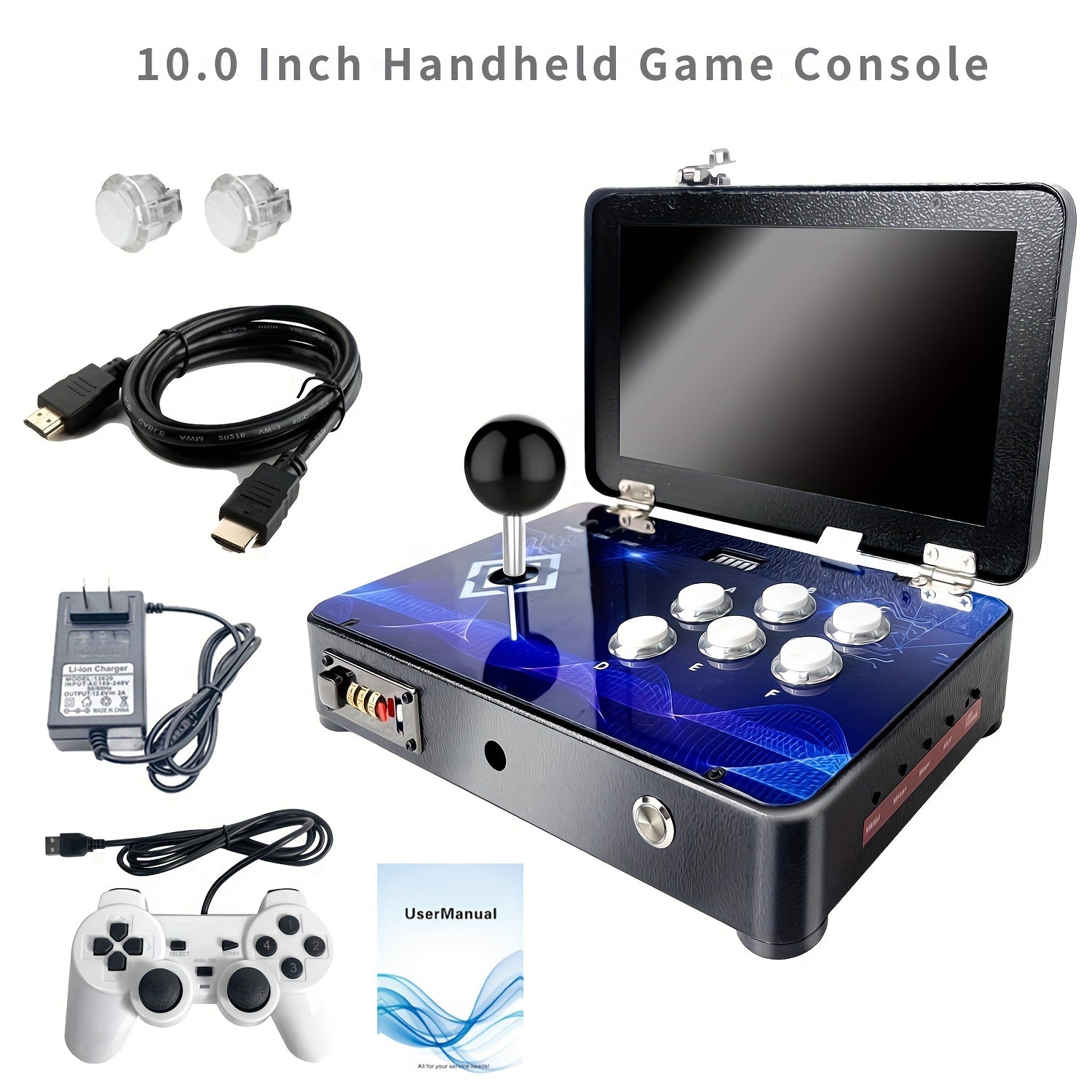 Machine Game Box Portable Countertop Protable Box 3D Arcade Game Machine, 10 Inch Scree ...