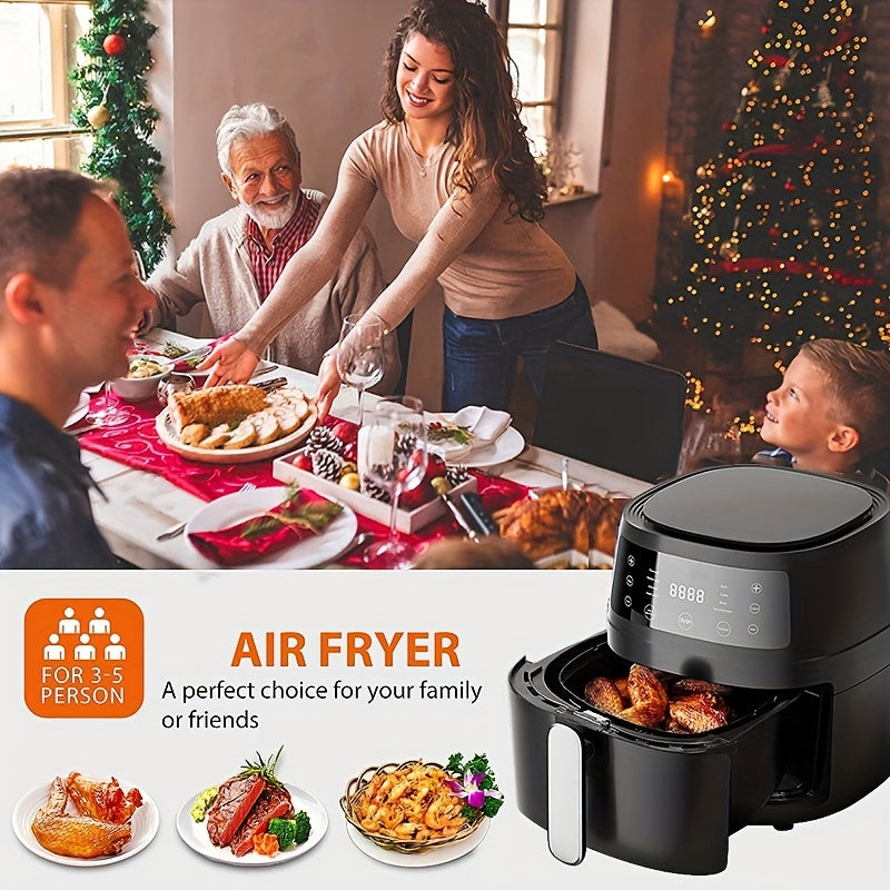 1pc 7.3 Quart Air Fryer Oven, 2.11gal Large Capacity, Multifunctional  Electric Air Fryer With Temperature Control, Reliable Mechanical Knob,  Glass Lid