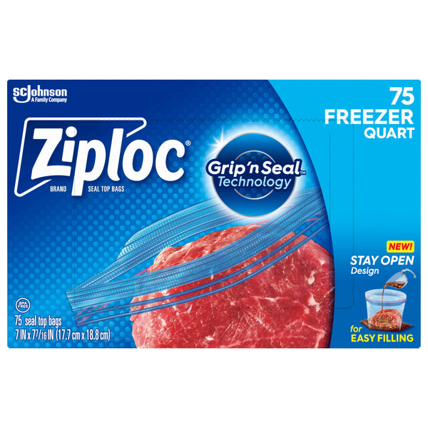 Ziploc Brand Freezer Bags with New Stay Open Design, Gallon, 14, Patented  Stand-up Bottom, Easy to Fill Freezer Bag, Unloc a Free Set of Hands in the  Kitchen, Microwave Safe, BPA Free