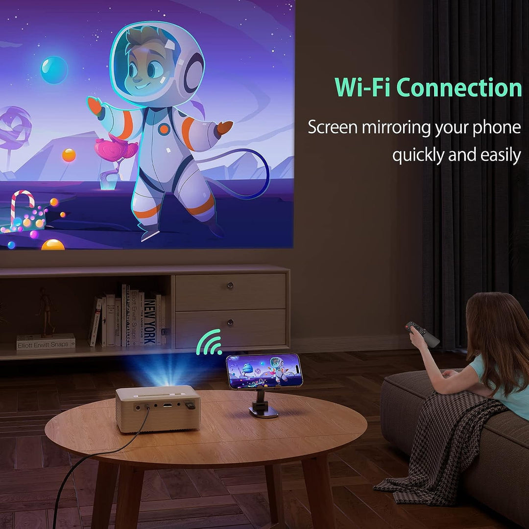 thumbnail image 2 of Wielio Mini Projector WiFi Bluetooth Portable Projector Mini Outdoor... 2 of 12