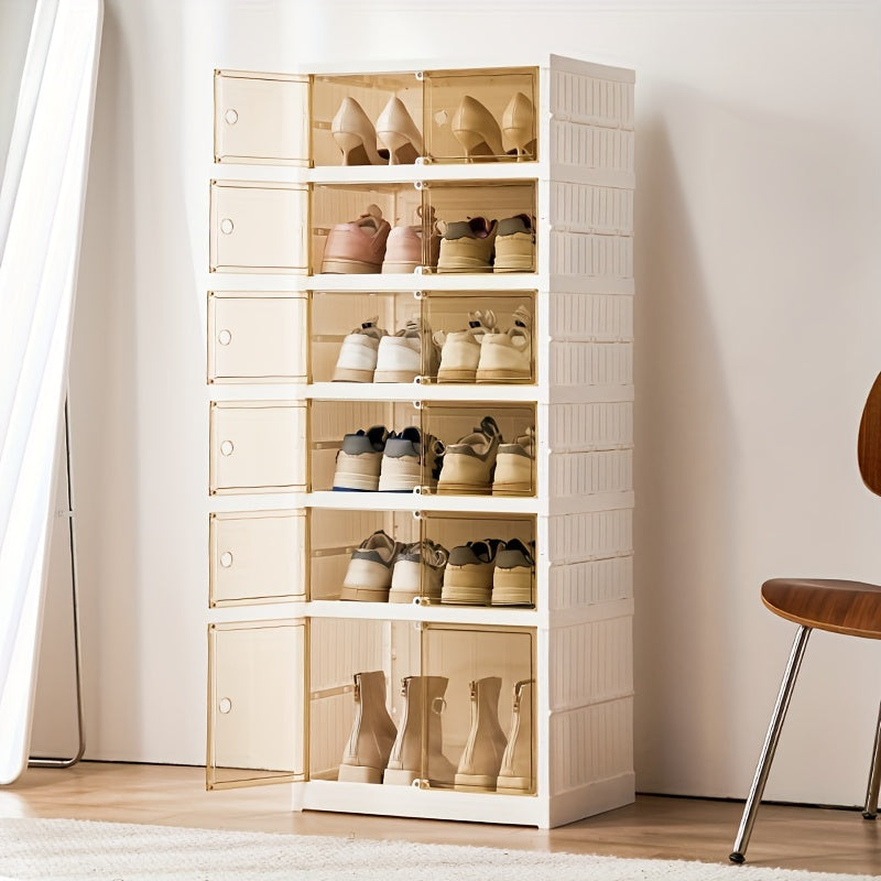1pc Installation-free Foldable Shoe Box, Stackable Shoes Storage Box ...