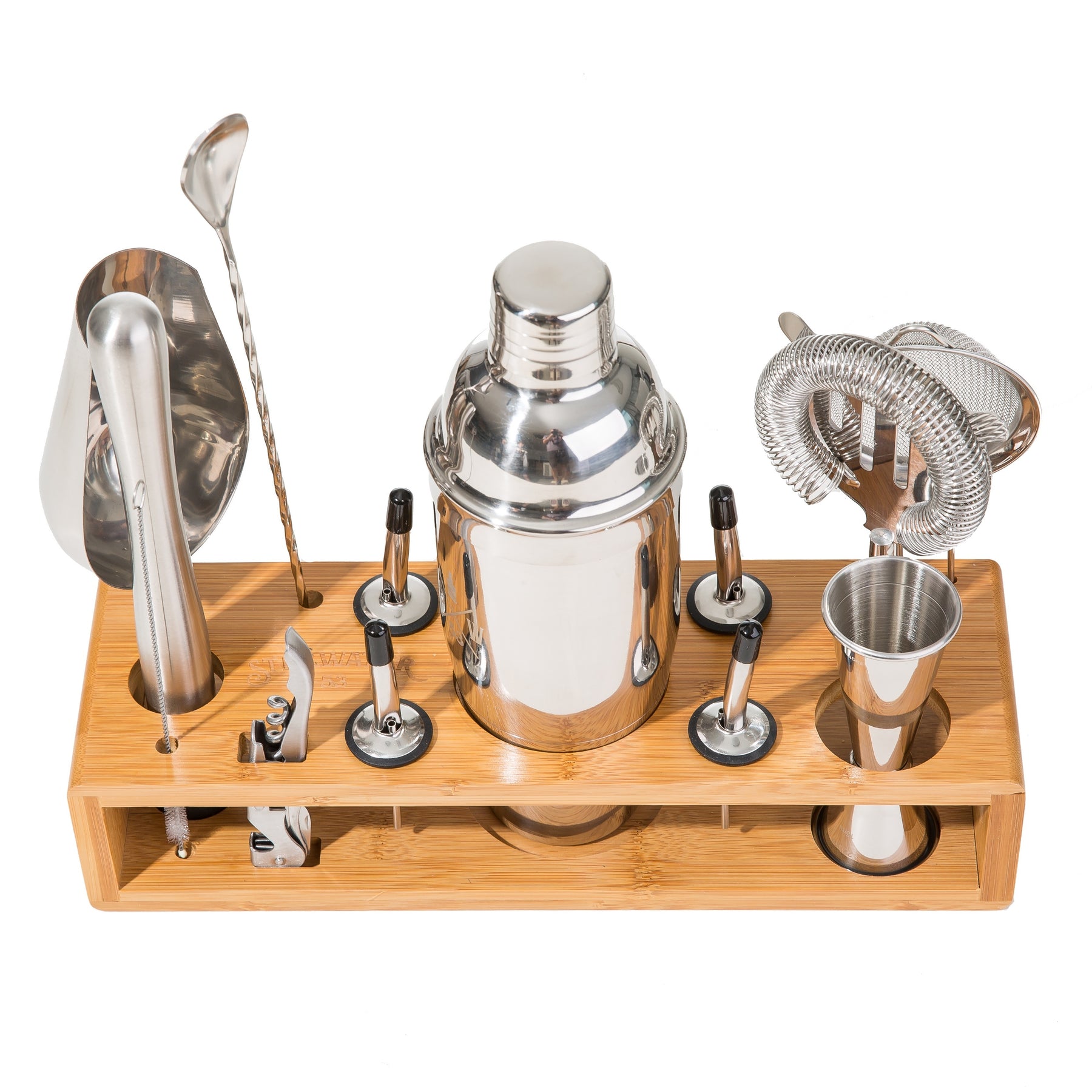  Cocktail Shaker Set with Stand Mixology Bartender KitBar Tool  for Drink Mixing, Cocktail Shaker Bar Accessories for Home Bar Set, Perfect  for Apartment Essentials and House Warming Gifts New Home: Home