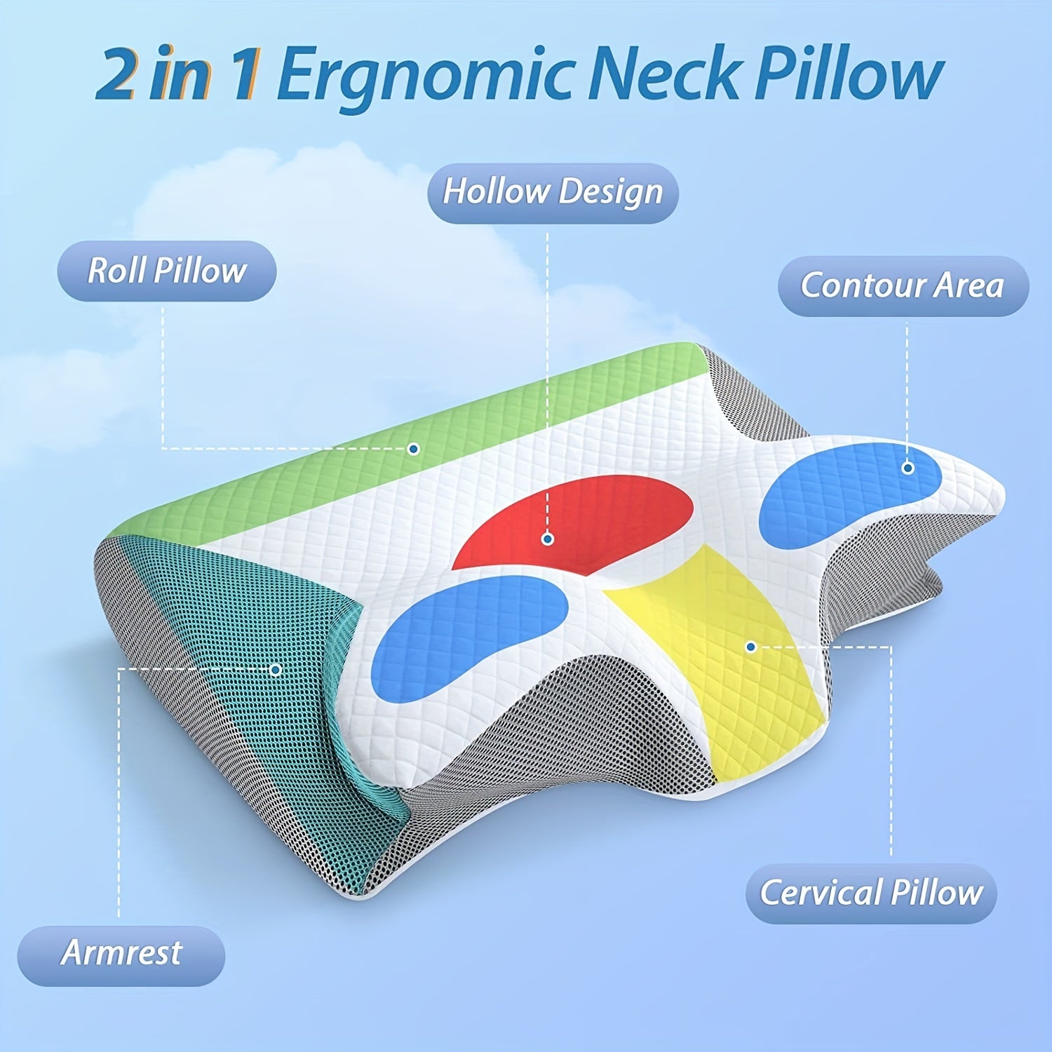 1pc Blue Cervical Pillow Memory Foam Pillows For Neck And Shoulder Pai –  Par Masters